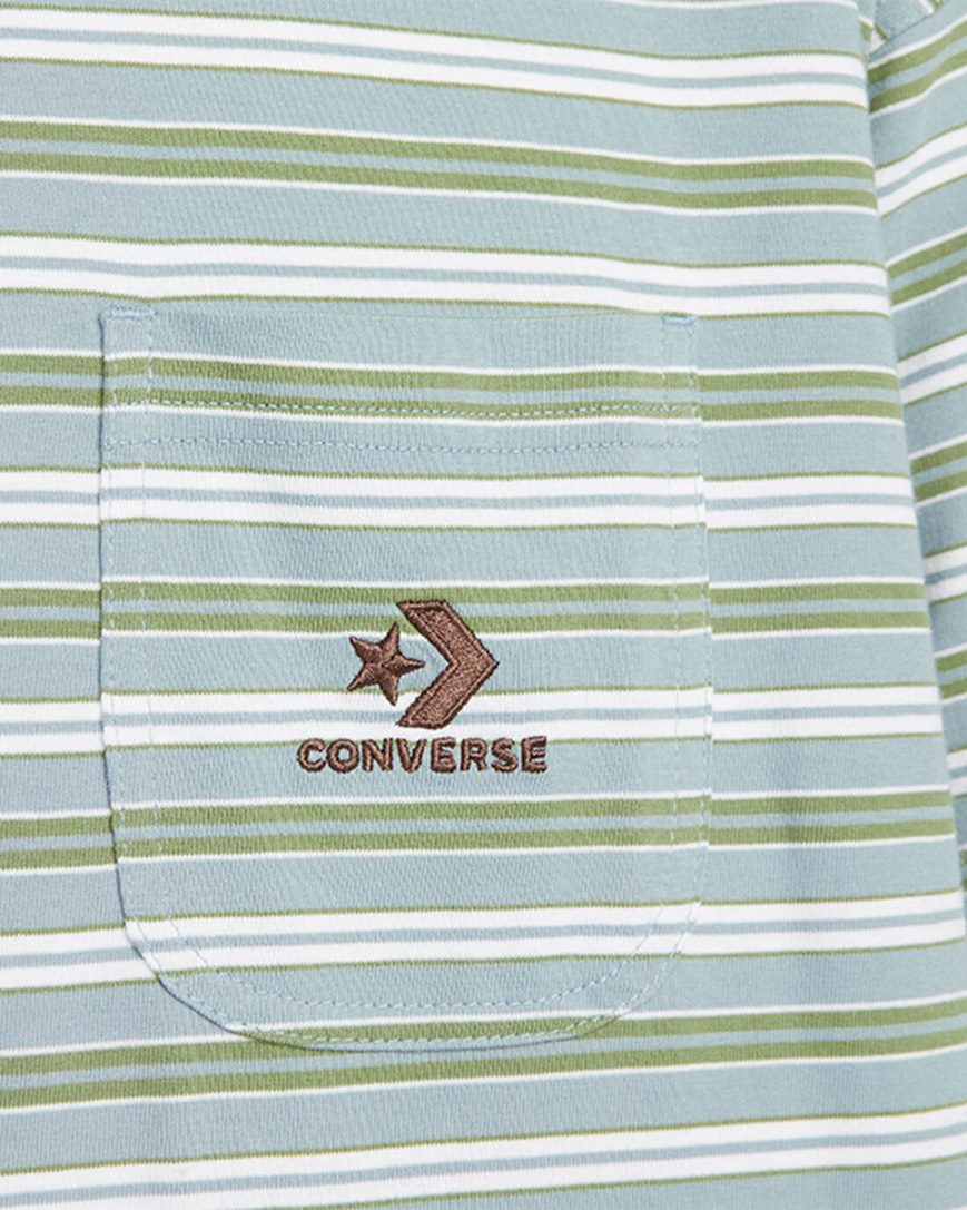 Pánské T-Shirts Converse Pruhovaný Star Chevron Pocket Proužek | CZ IEAF42